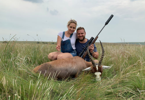 Photo of a hunter with his trophy